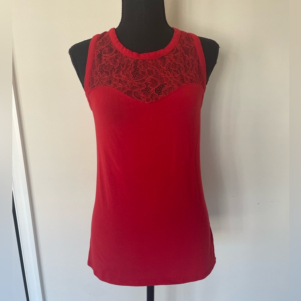 Express Red Lace Top Tank Sz S